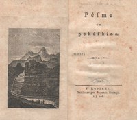 Básnická sbírka Pésme sa pokúshino (1806) od prvního slovinského básníka Valentina Vodnika